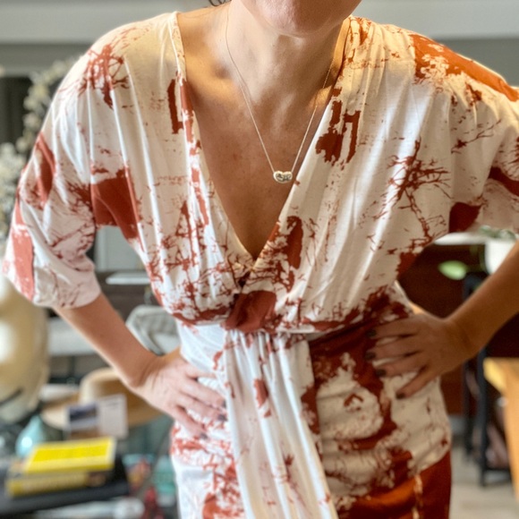 Rust and White Cowhide Summer Dress - Picture 4 of 4